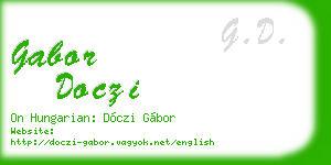 gabor doczi business card