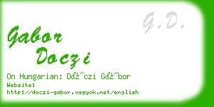 gabor doczi business card